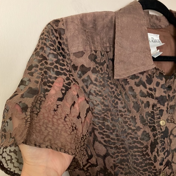 Vintage Joseph Ribkoff leopard print short sleeved shacket size 14 - Picture 5 of 10